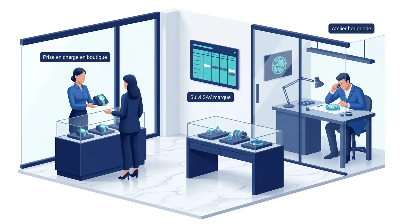 Logiciel GMAO Bijouterie & Horlogerie — atelier, SAV, traçabilité