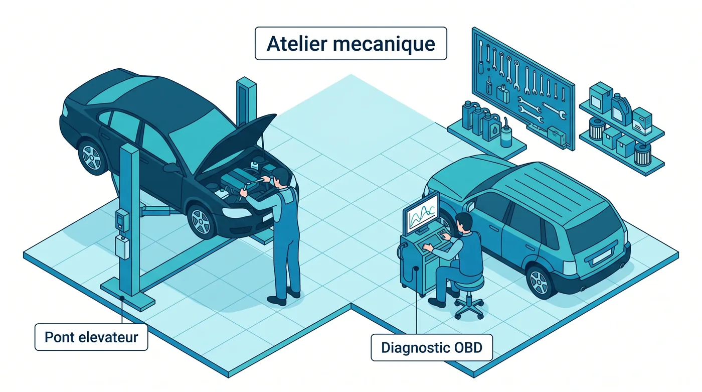 Atelier de garage automobile equipé de Service 9000 Atelier de garage automobile equipé de Service 9000