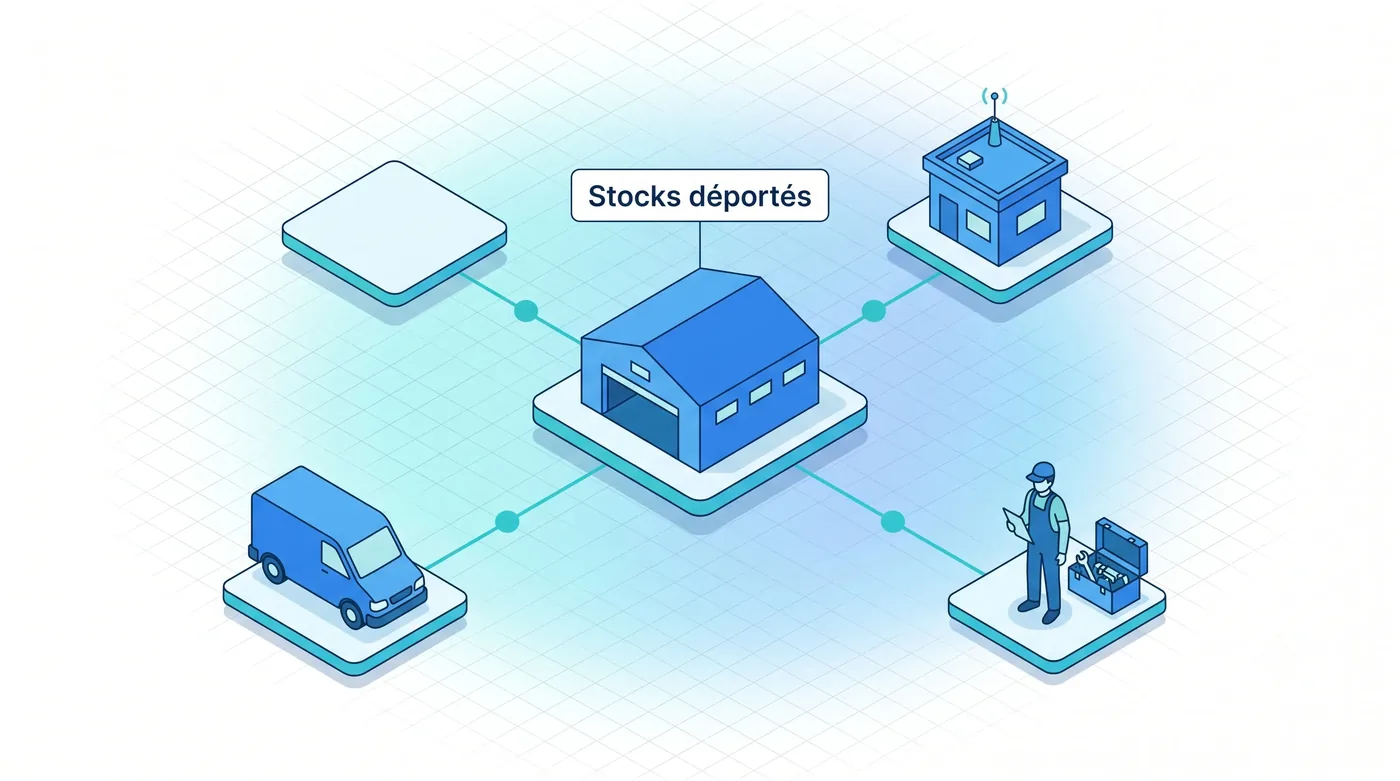 Stocks déportés Service 9000 : gestion des stocks déportés (terrain, véhicules, agences) suivis en temps réel