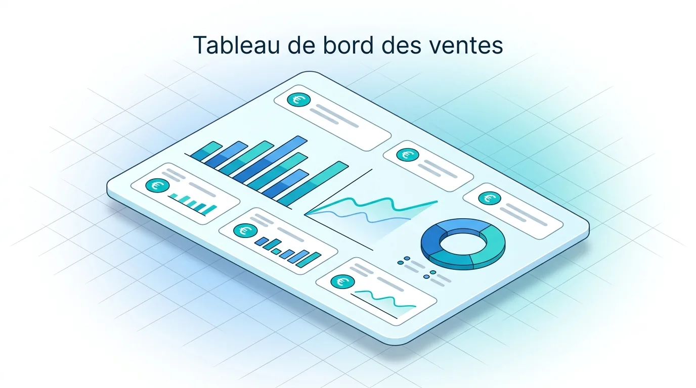 Tableau de bord des ventes Service 9000 : tableau de bord des ventes en temps réel, CA, marge par famille et fournisseur, comparatif N/N-1