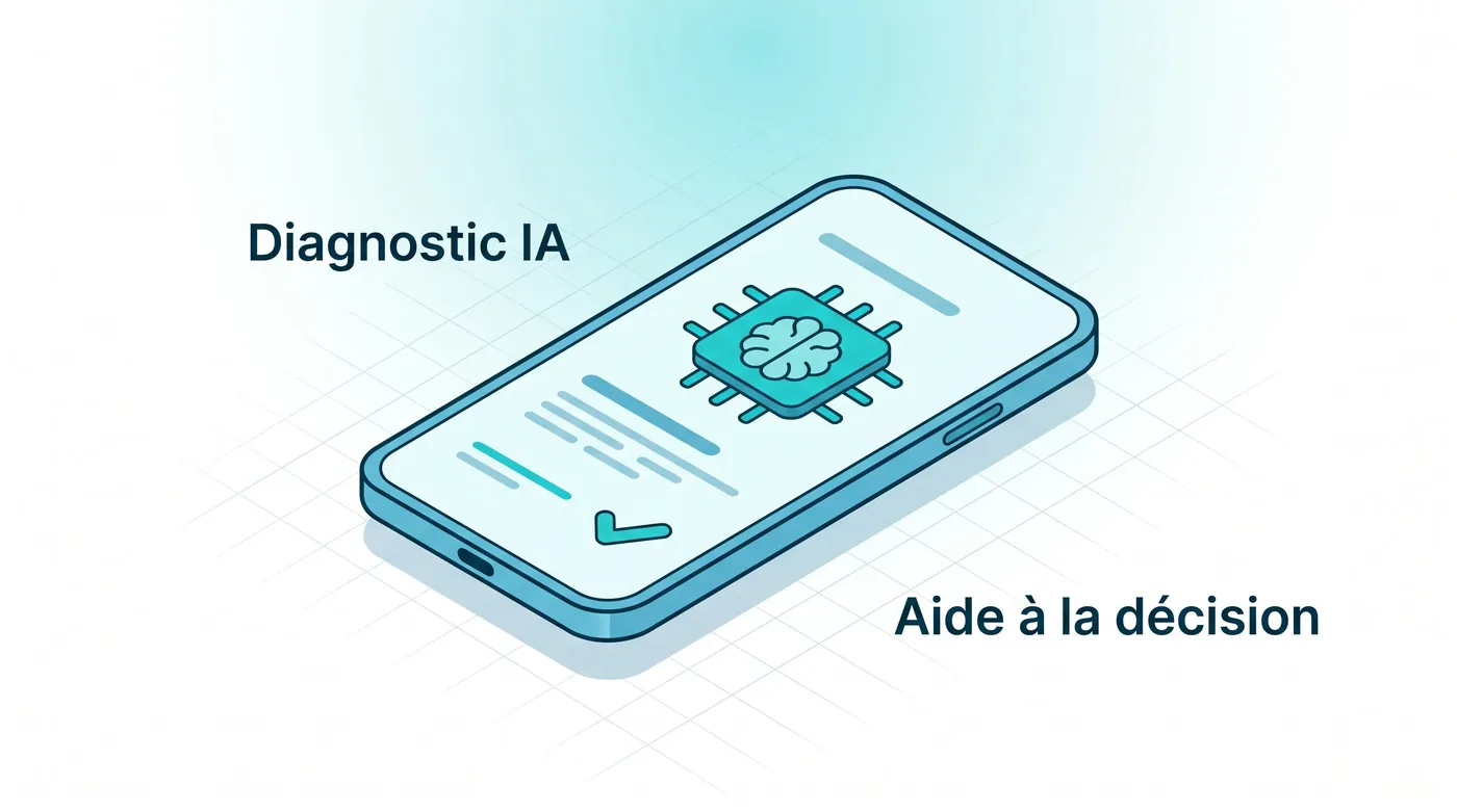 Diagnostic par IA et aide à la décision Diagnostic de panne assisté par intelligence artificielle dans l'application GMAO mobile Service 9000