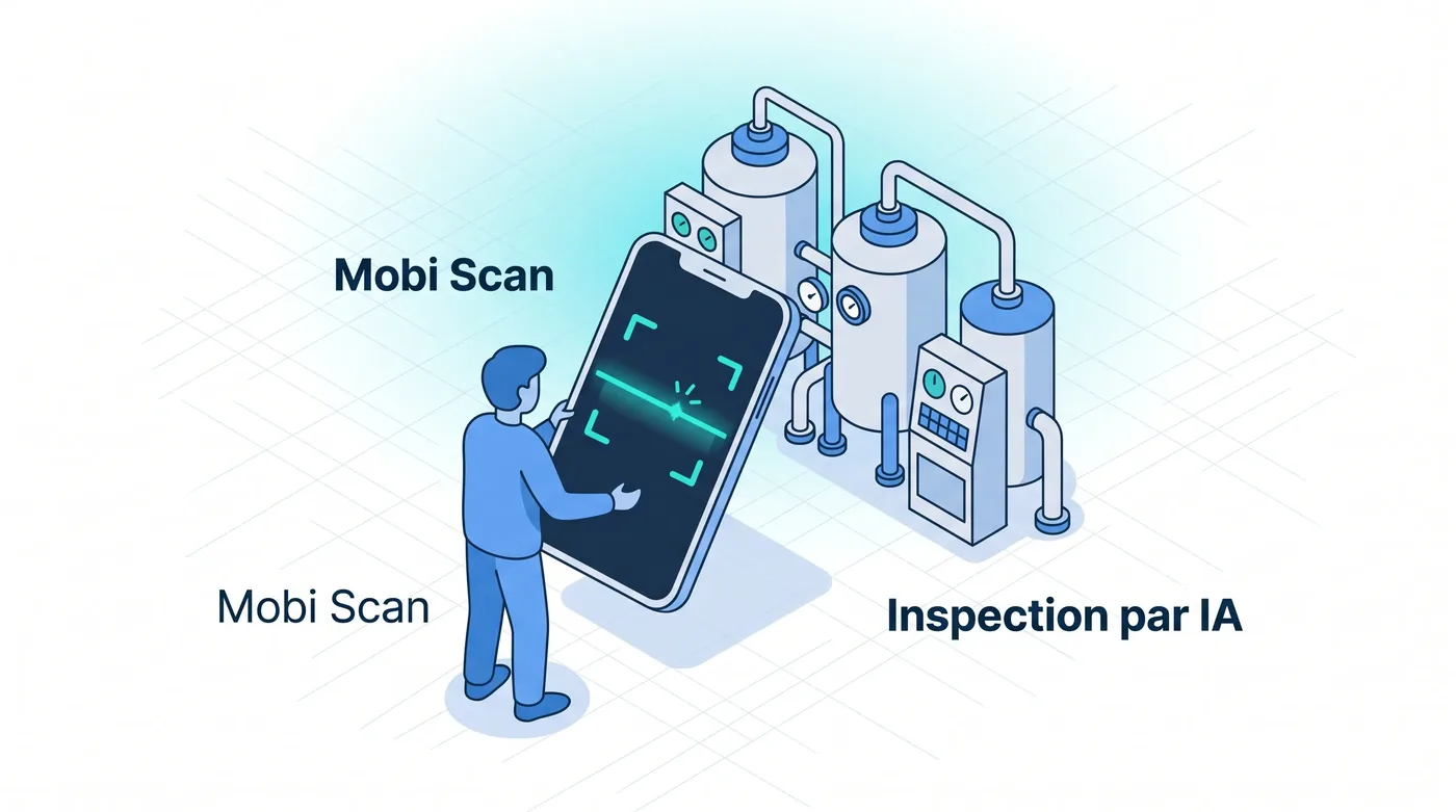 Mobi Scan : inspection des équipements par IA Module Mobi Scan : inspection visuelle d'un équipement assistée par IA depuis le smartphone - Service 9000