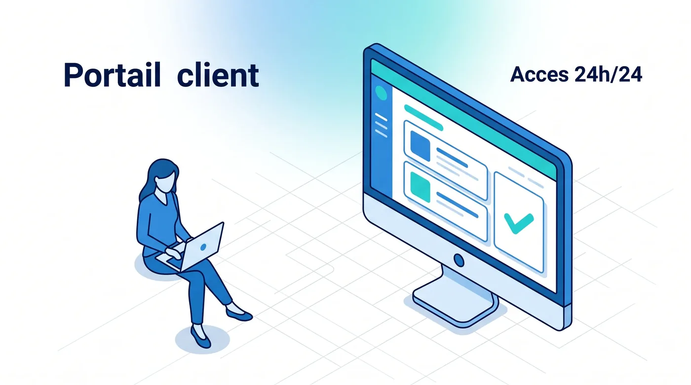 Portail internet professionnel pour vos clients 24h/24 Portail web client accessible 24h/24 de la solution Service 9000 informatique et téléphonie