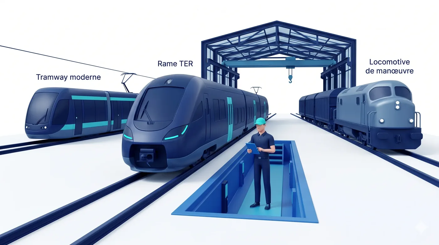 Logiciel GMAO Matériel ferroviaire — locomotives, rames, tramways