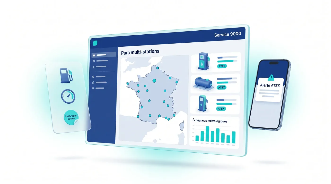 Tableau de bord Service 9000 pour le pilotage d'un parc de stations-service