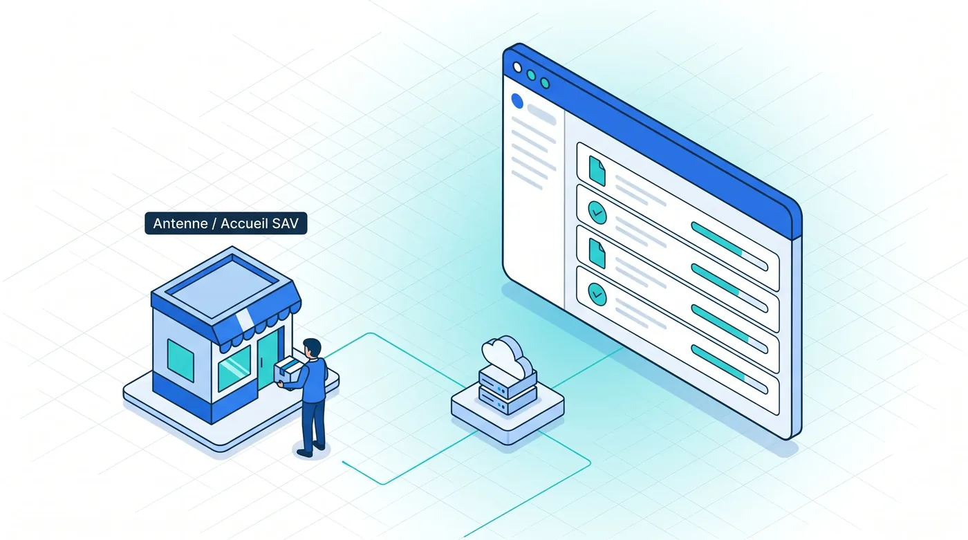 Portail web Antenne / Accueil SAV : les points d'accueil consultent l'avancement des dossiers confiés à la plateforme avec Service 9000.