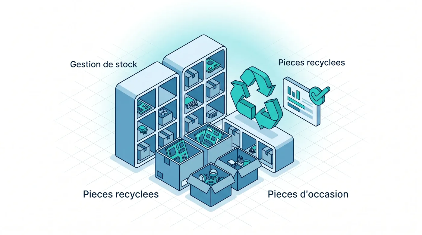 Gestion de stock écologique des pièces détachées SAV : pièces d'occasion et recyclées en conformité avec la loi AGEC.